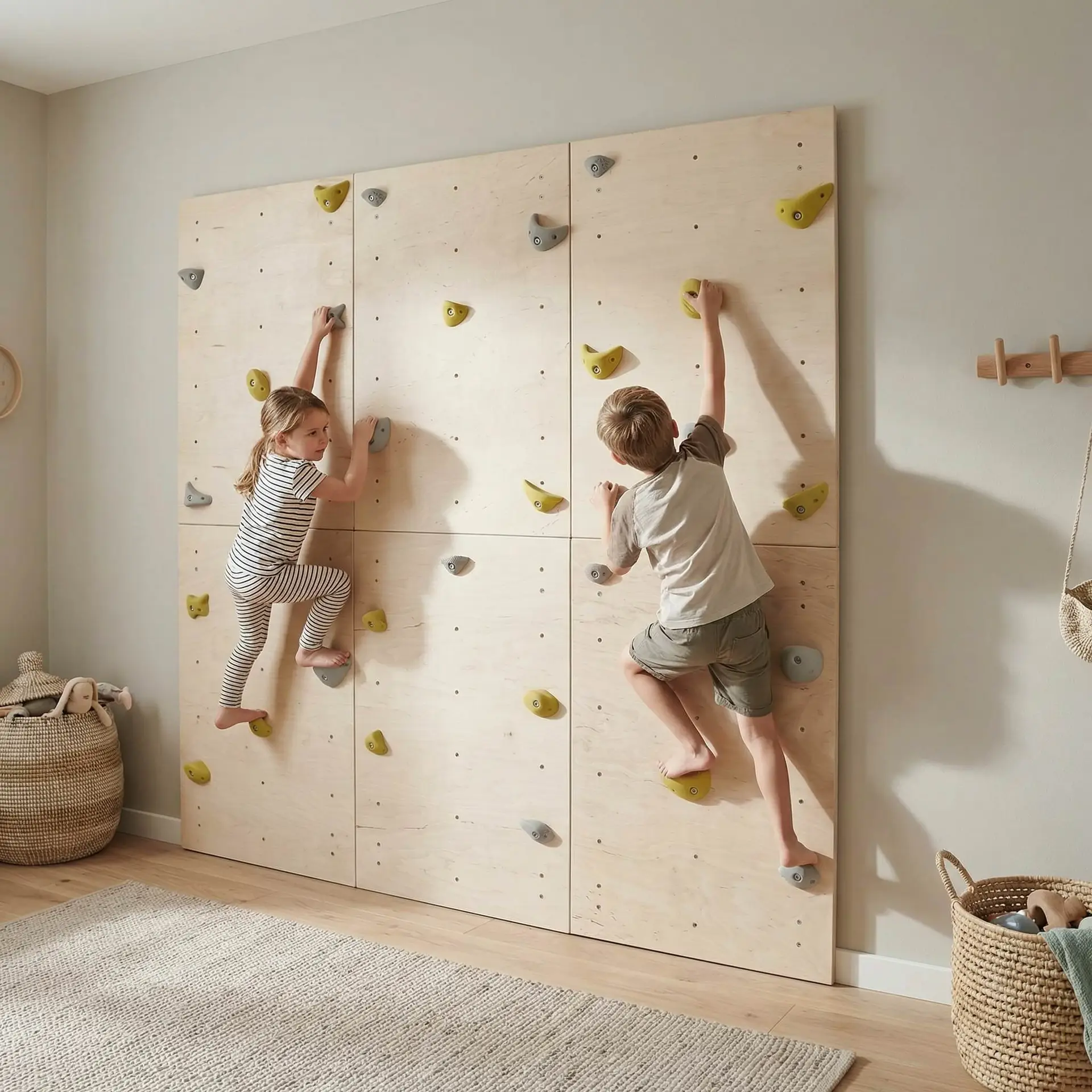Kids Wooden Climbing Boulder Wall Pro (20 Climbing Stones) - Image 4